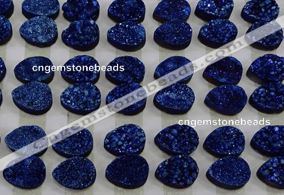 CGC240 12*16mm flat teardrop druzy quartz cabochons wholesale