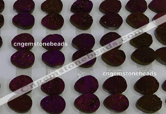 CGC242 12*16mm flat teardrop druzy quartz cabochons wholesale