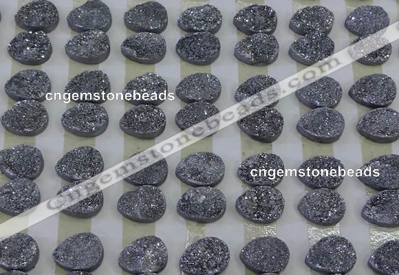 CGC243 12*16mm flat teardrop druzy quartz cabochons wholesale