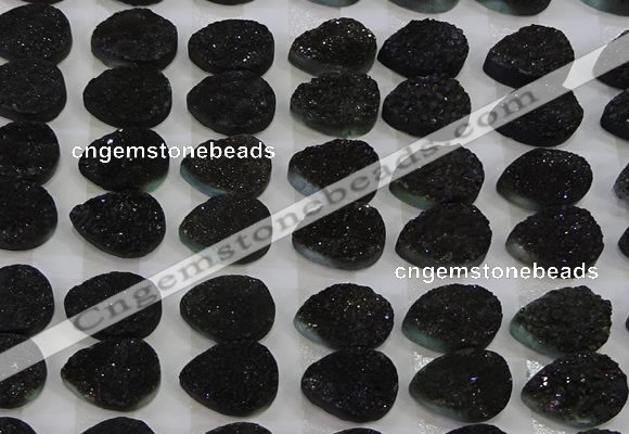 CGC257 13*18mm flat teardrop druzy quartz cabochons wholesale