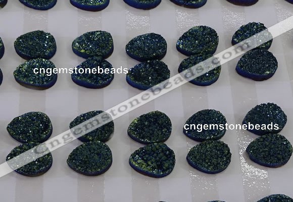 CGC259 13*18mm flat teardrop druzy quartz cabochons wholesale