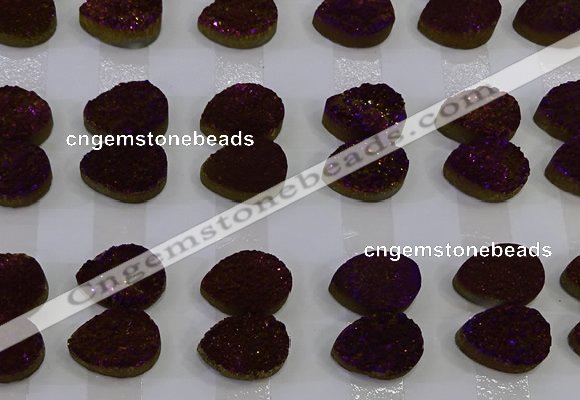 CGC262 15*20mm flat teardrop druzy quartz cabochons wholesale