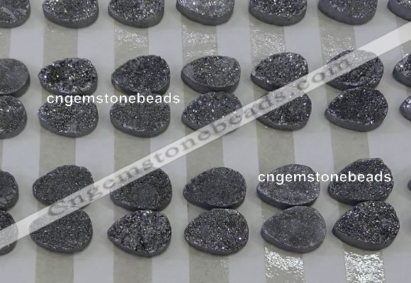 CGC266 15*20mm flat teardrop druzy quartz cabochons wholesale