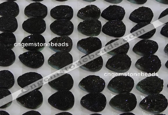 CGC267 15*20mm flat teardrop druzy quartz cabochons wholesale