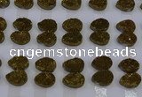 CGC268 15*20mm flat teardrop druzy quartz cabochons wholesale