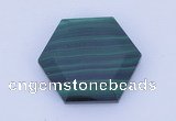 CGC42 25mm hexagon natural malachite gemstone cabochons