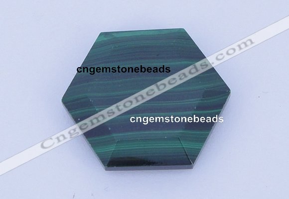 CGC42 25mm hexagon natural malachite gemstone cabochons