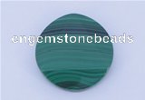 CGC44 24mm faceted coin natural malachite gemstone cabochons