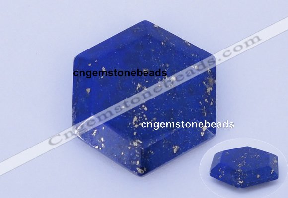 CGC52 6*27mm hexagon natural lapis lazuli gemstone cabochons
