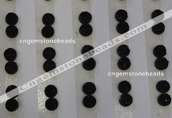 CGC70 6mm flat round druzy quartz cabochons wholesale