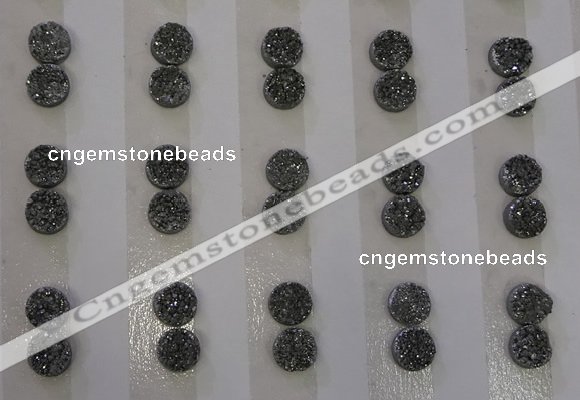 CGC72 6mm flat round druzy quartz cabochons wholesale