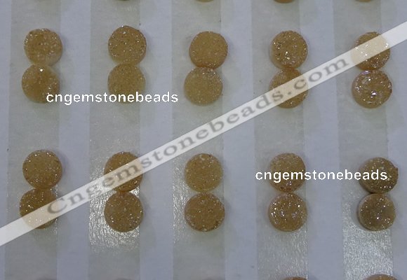 CGC80 8mm flat round druzy quartz cabochons wholesale