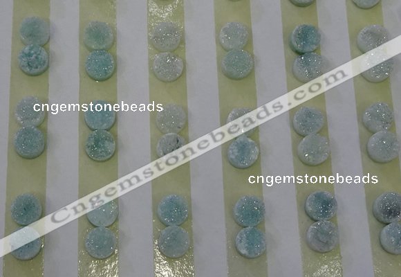 CGC81 8mm flat round druzy quartz cabochons wholesale