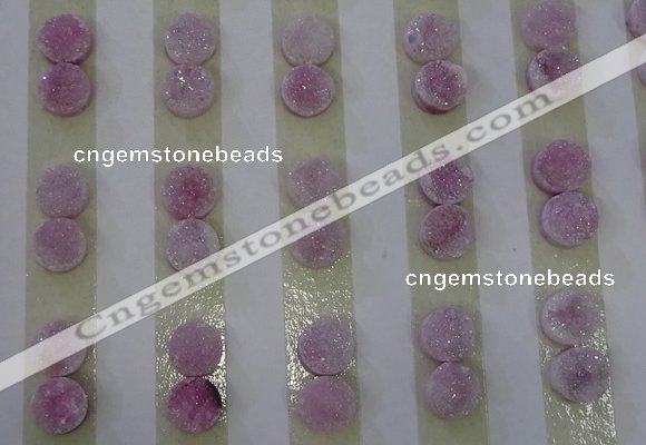 CGC85 8mm flat round druzy quartz cabochons wholesale