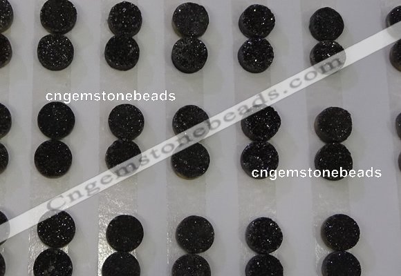 CGC90 10mm flat round druzy quartz cabochons wholesale