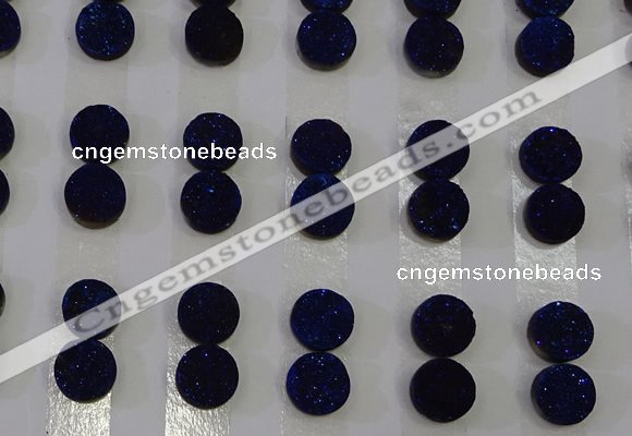 CGC95 10mm flat round druzy quartz cabochons wholesale
