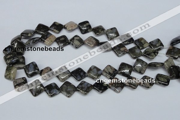 CGE01 15.5 inches 14*14mm diamond glaucophane gemstone beads