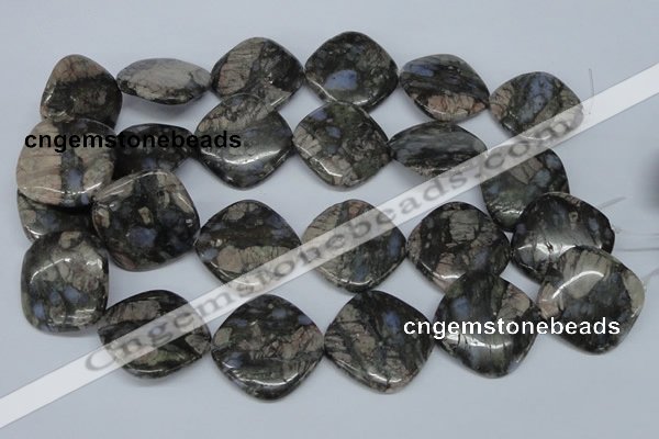 CGE02 15.5 inches 30*30mm diamond glaucophane gemstone beads