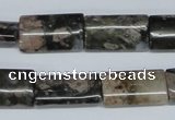 CGE06 15.5 inches 12*20mm flat tube glaucophane gemstone beads