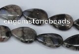 CGE07 15.5 inches 13*18mm flat teardrop glaucophane gemstone beads