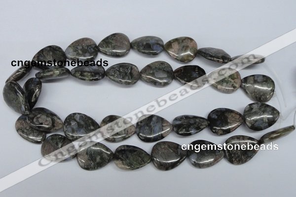 CGE08 15.5 inches 20*25mm flat teardrop glaucophane gemstone beads