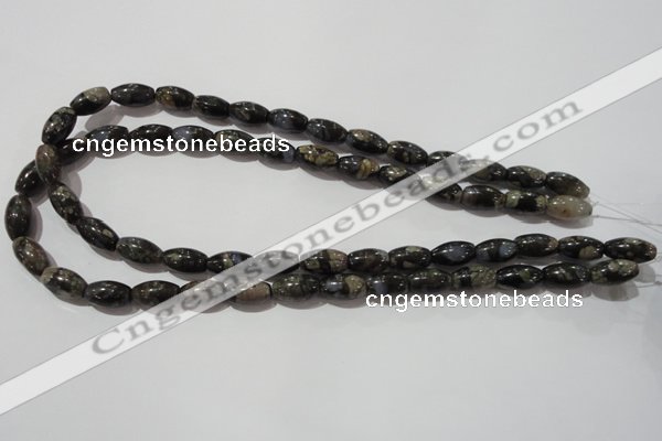 CGE115 15.5 inches 8*14mm rice glaucophane gemstone beads