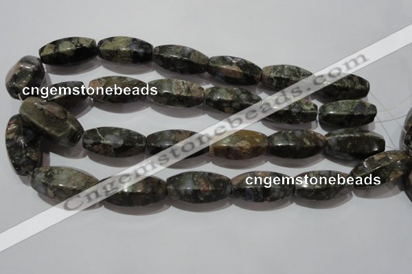 CGE118 15.5 inches 16*30mm rice glaucophane gemstone beads