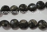 CGE122 15.5 inches 10mm flat round glaucophane gemstone beads