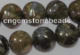 CGE125 15.5 inches 15mm flat round glaucophane gemstone beads