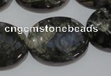 CGE136 15.5 inches 22*30mm oval glaucophane gemstone beads
