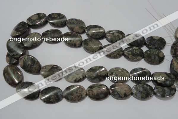 CGE144 15.5 inches 18*25mm twisted oval glaucophane gemstone beads