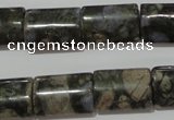 CGE170 15.5 inches 13*18mm flat tube glaucophane gemstone beads