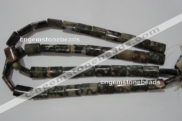 CGE170 15.5 inches 13*18mm flat tube glaucophane gemstone beads
