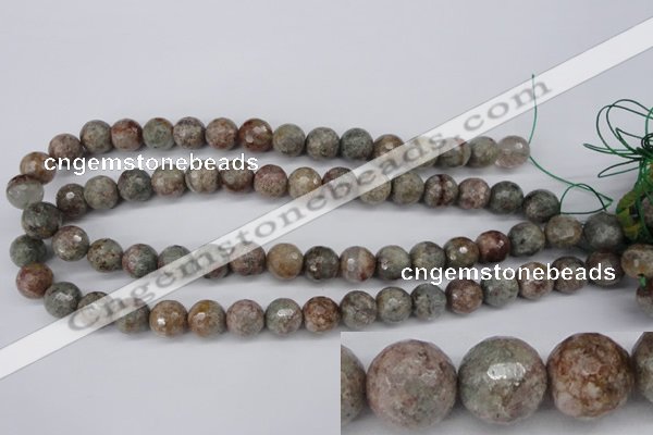 CGG14 15.5 inches 10mm faceted round ghost gemstone beads wholesale