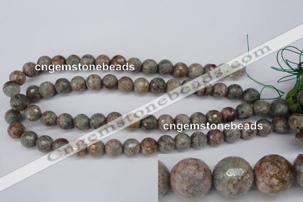 CGG15 15.5 inches 12mm faceted round ghost gemstone beads wholesale