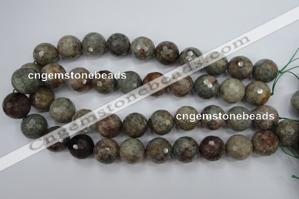 CGG18 15.5 inches 18mm faceted round ghost gemstone beads wholesale