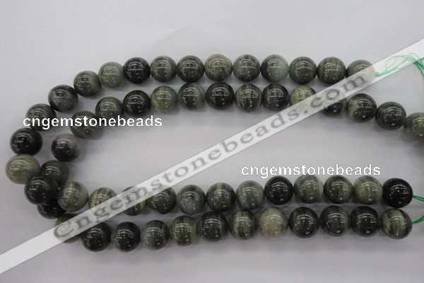 CGH06 15.5 inches 14mm round green hair stone beads wholesale