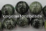 CGH07 15.5 inches 16mm round green hair stone beads wholesale