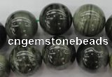 CGH08 15.5 inches 18mm round green hair stone beads wholesale