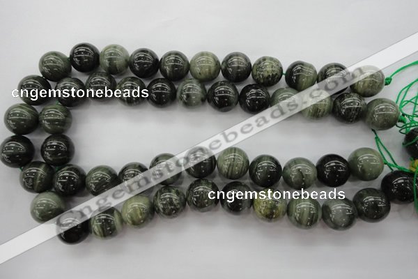 CGH08 15.5 inches 18mm round green hair stone beads wholesale