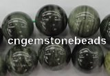 CGH09 15.5 inches 20mm round green hair stone beads wholesale