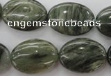 CGH47 15.5 inches 18*25mm oval green hair stone beads wholesale