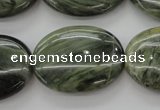 CGH48 15.5 inches 22*30mm oval green hair stone beads wholesale