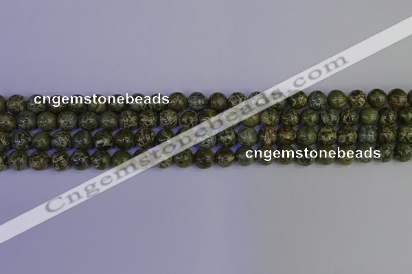 CGJ351 15.5 inches 6mm round green bee jasper beads wholesale