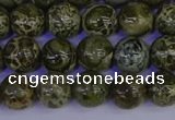 CGJ352 15.5 inches 8mm round green bee jasper beads wholesale