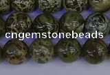 CGJ353 15.5 inches 10mm round green bee jasper beads wholesale