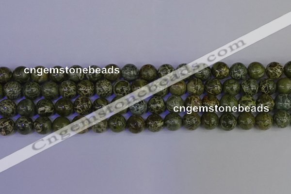 CGJ353 15.5 inches 10mm round green bee jasper beads wholesale