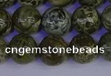 CGJ354 15.5 inches 12mm round green bee jasper beads wholesale