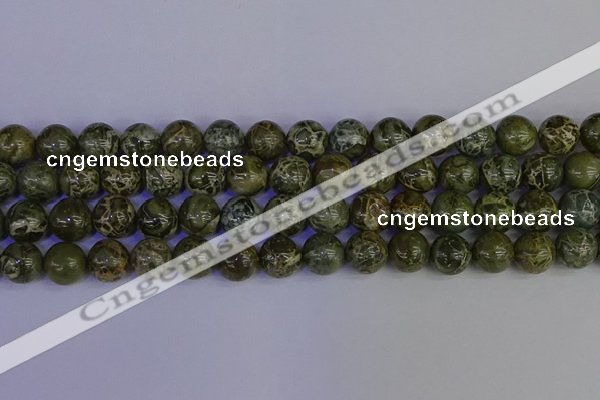 CGJ354 15.5 inches 12mm round green bee jasper beads wholesale