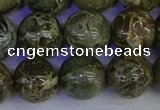 CGJ355 15.5 inches 14mm round green bee jasper beads wholesale